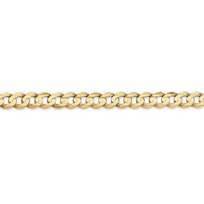 14k yellow gold 5.25mm open concave curb bracelet anklet choker necklace pendant chain