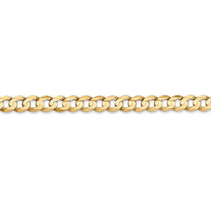 14K Yellow Gold 5.25mm Open Concave Curb Bracelet Anklet Choker Necklace Pendant Chain