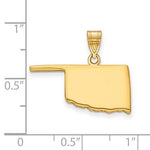 將圖片載入圖庫檢視器 14K Gold or Sterling Silver Oklahoma OK State Map Pendant Charm Personalized Monogram
