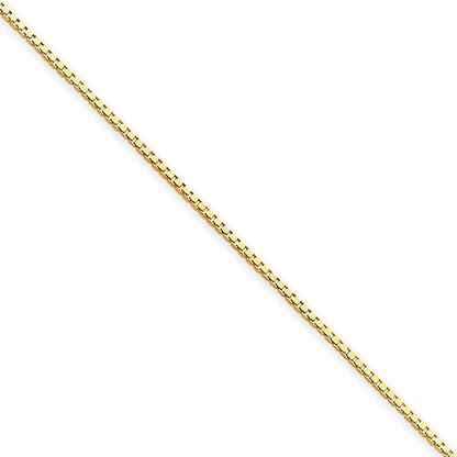 14k yellow gold 0.90mm box bracelet anklet choker necklace pendant chain lobster clasp