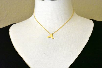 14k gold 10k gold silver new york ny state map necklace heart personalized city
