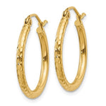 Load image into Gallery viewer, 14k Yellow Gold Diamond Cut Classic Round Hoop Earrings 20mm x 2mm
