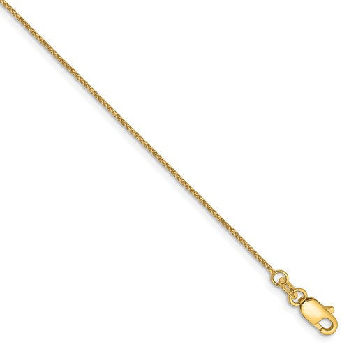14k yellow gold 0.8mm spiga wheat bracelet anklet choker necklace pendant chain