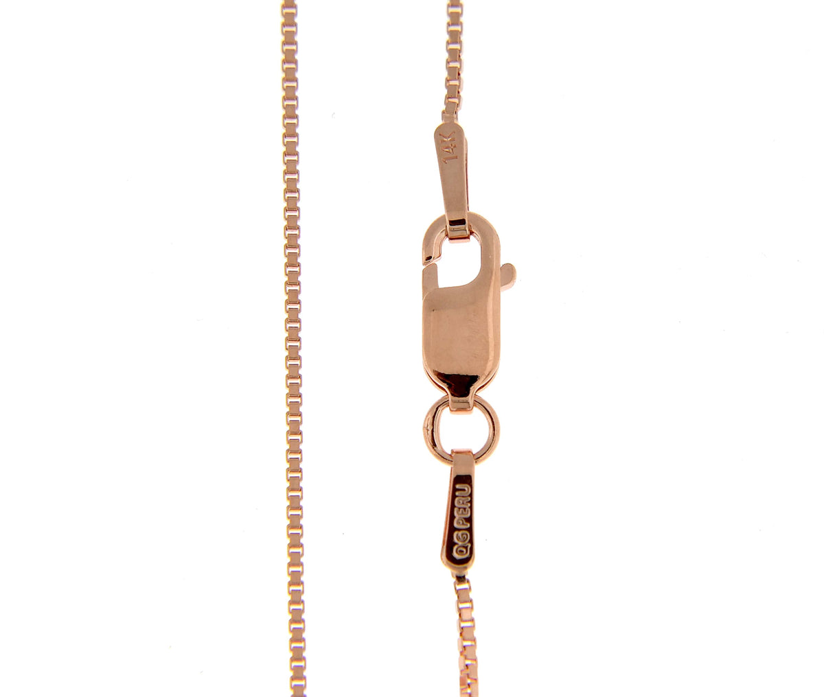 14k rose gold 0.9mm box link bracelet anklet choker necklace pendant chain