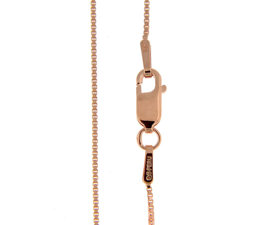 14k rose gold 0.9mm box link bracelet anklet choker necklace pendant chain
