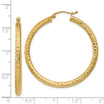 Load image into Gallery viewer, 14K Yellow Gold Diamond Cut Classic Round Hoop Earrings 40mm x 3mm
