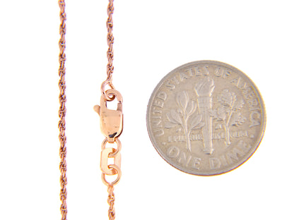 14k rose gold 1mm diamond cut rope bracelet anklet choker necklace pendant chain
