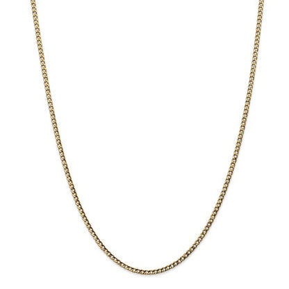 14k yellow gold 2.5mm curb link bracelet anklet choker necklace pendant chain
