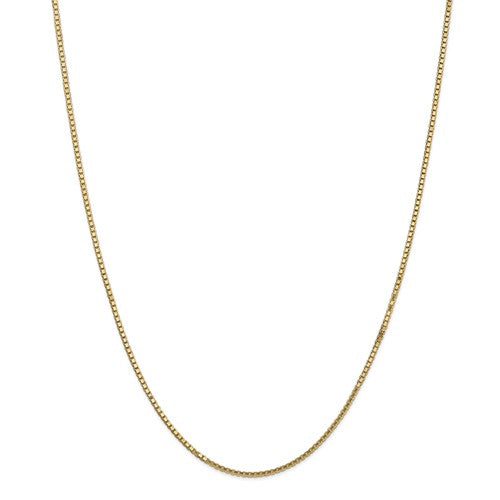 14k yellow gold 1.5 mm polished box bracelet anklet choker necklace pendant chain
