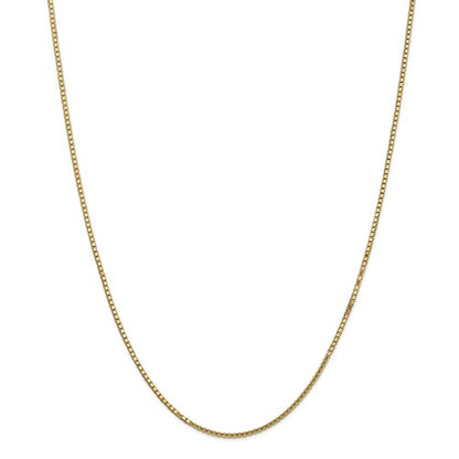 14k yellow gold 1.5 mm polished box bracelet anklet choker necklace pendant chain