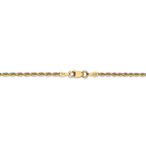 14k yellow gold 2mm diamond cut quadruple rope bracelet anklet necklace chain