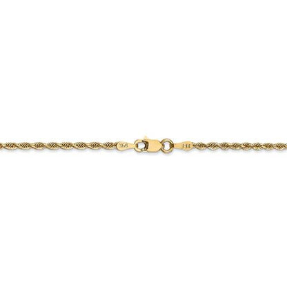 14k yellow gold 2mm diamond cut quadruple rope bracelet anklet necklace chain