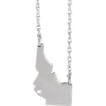 Load image into Gallery viewer, 14k Gold 10k Gold Silver Idaho State Map Necklace Heart Personalized City

