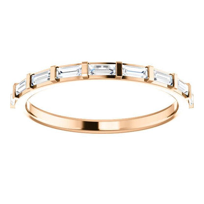platinum 14k yellow white rose gold 1/4 ctw diamond baguette wedding anniversary band ring