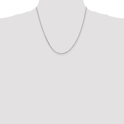 14k white gold 1.65mm diamond cut cable bracelet anklet necklace choker pendant chain