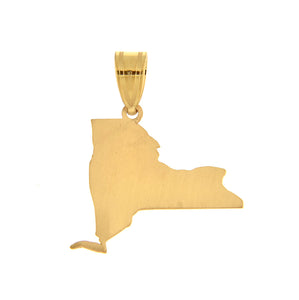 14K Gold or Sterling Silver New York  NY State Map Pendant Charm Personalized Monogram