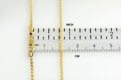 14k yellow gold 1.65mm spiga wheat bracelet anklet choker necklace pendant chain