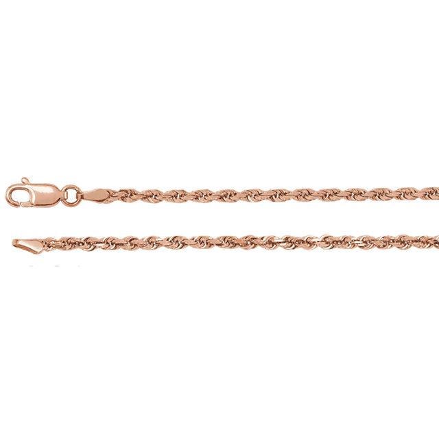 14k rose gold 2.5mm diamond cut rope bracelet anklet necklace pendant choker chain