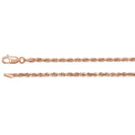 画像をギャラリービューアに読み込む, 14k Rose Gold 2.5mm Diamond Cut Rope Bracelet Anklet Necklace Pendant Choker Chain
