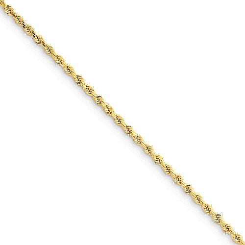 14k solid yellow gold 2mm diamond cut rope bracelet anklet choker necklace pendant chain