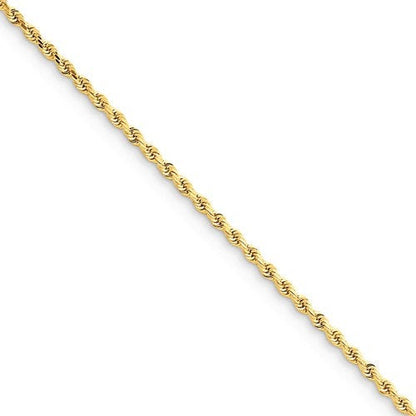 14k solid yellow gold 2mm diamond cut rope bracelet anklet choker necklace pendant chain