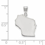 Lataa kuva Galleria-katseluun, 14K Gold or Sterling Silver Wisconsin WI State Map Pendant Charm Personalized Monogram
