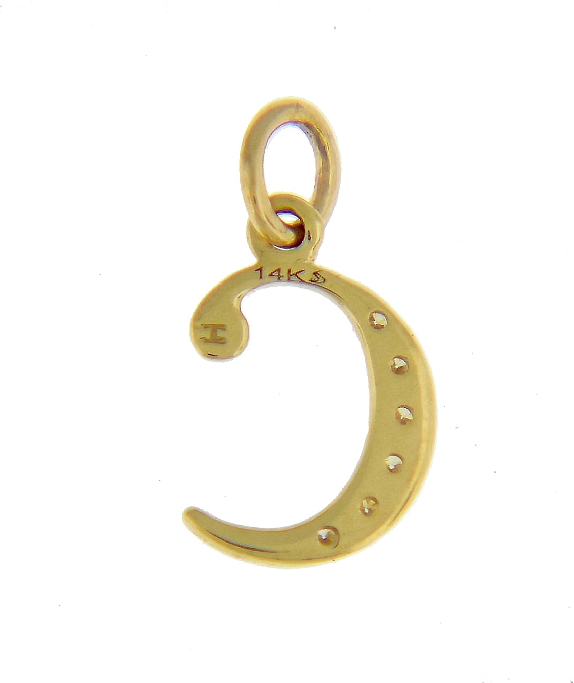 14k yellow rose white gold .03 ctw diamond tiny petite lowercase letter c initial alphabet pendant charm necklace