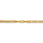 Load image into Gallery viewer, 14K Yellow White Rose Gold Tri Color 3.8mm Pav√© Valentino Bracelet Anklet Choker Necklace Chain
