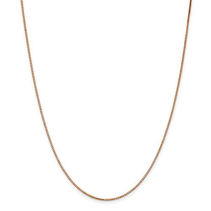 14k rose gold 1.10mm box link bracelet anklet choker necklace pendant chain