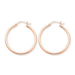 Load image into Gallery viewer, 14K Rose Gold Classic Round Hoop Earrings 30mm x 2mm
