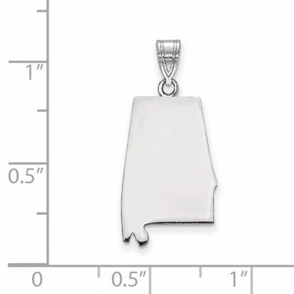 14k gold or sterling silver alabama  al state pendant charm personalized monogram