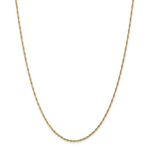14k yellow gold 1.4mm singapore twisted bracelet anklet necklace choker pendant chain