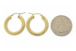 Load image into Gallery viewer, 14k Yellow Gold Diamond Cut Classic Round Hoop Earrings 25mm x 4mm
