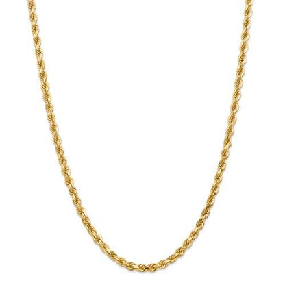 14k solid yellow gold 4.5mm diamond cut rope bracelet anklet choker necklace pendant chain