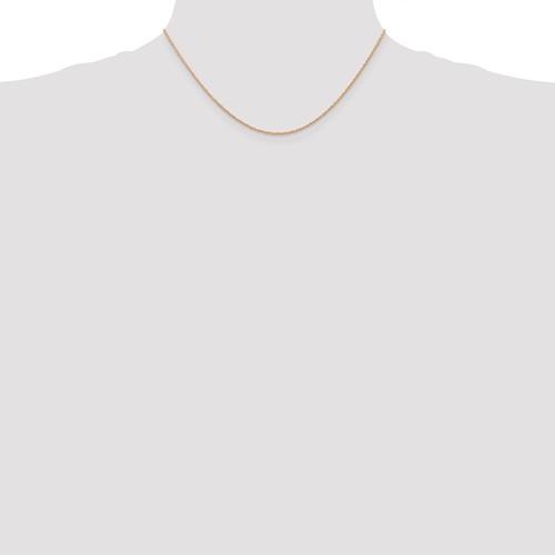 14k rose gold 0.70mm thin cable rope choker necklace pendant chain