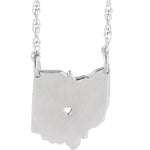 Ladda upp bild till gallerivisning, 14k Gold 10k Gold Silver Ohio OH State Map Necklace Heart Personalized City
