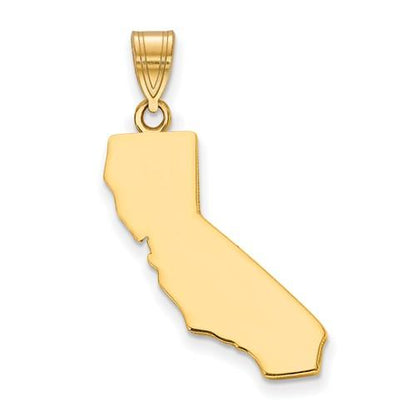14k gold or sterling silver california ca state pendant charm personalized monogram
