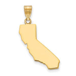 Load image into Gallery viewer, 14K Gold or Sterling Silver California CA State Pendant Charm Personalized Monogram
