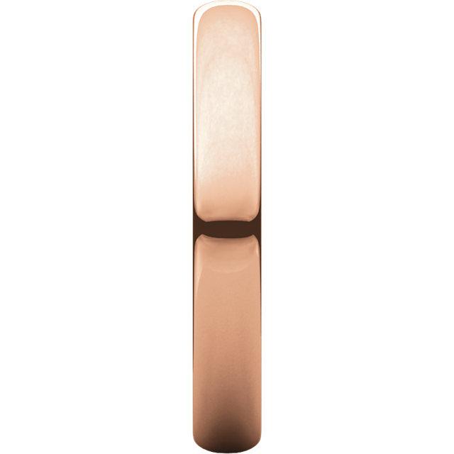 14k rose gold 3mm wedding anniversary promise ring band half round light