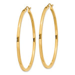 Lataa kuva Galleria-katseluun, 14k Yellow Gold Square Tube Round Hoop Earrings 50mm x 2mm
