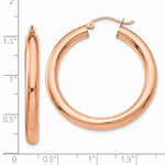 Kép betöltése a galériamegjelenítőbe: 14K Rose Gold Classic Round Hoop Earrings 35mm x 4mm
