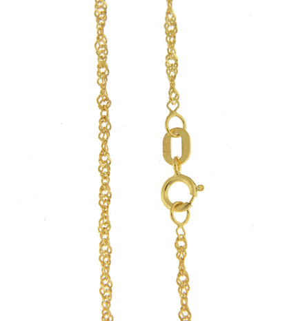14k yellow gold 1.4mm singapore twisted bracelet anklet necklace choker pendant chain
