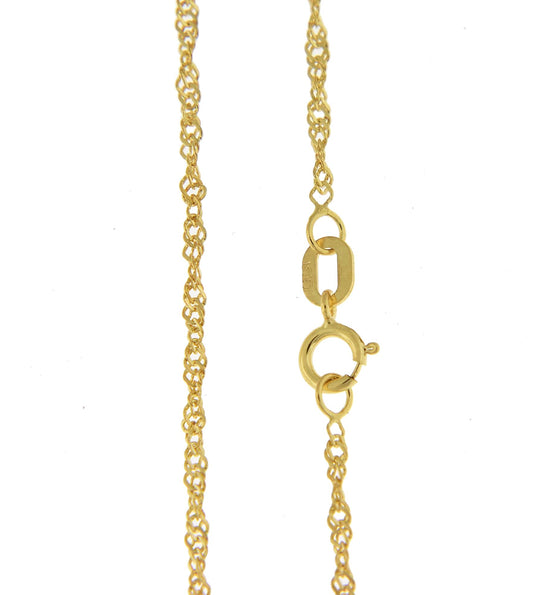 14k yellow gold 1.4mm singapore twisted bracelet anklet necklace choker pendant chain