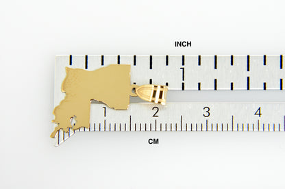 14k gold or sterling silver louisiana la state map pendant charm personalized monogram