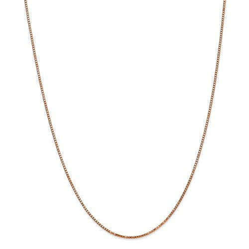 14k rose gold 1.3mm box link bracelet anklet choker necklace pendant chain