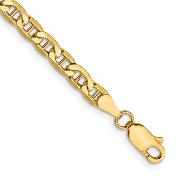 14k yellow gold 4mm anchor bracelet anklet choker necklace pendant chain