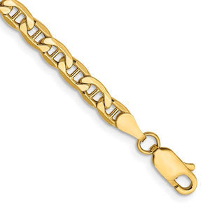 14K Yellow Gold 4mm Anchor Bracelet Anklet Choker Necklace Pendant Chain