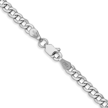 14k white gold 3.35mm curb bracelet anklet choker necklace pendant chain