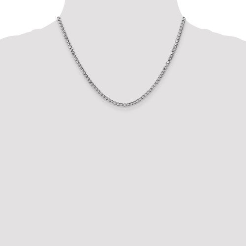 14k white gold 3.35mm curb bracelet anklet choker necklace pendant chain