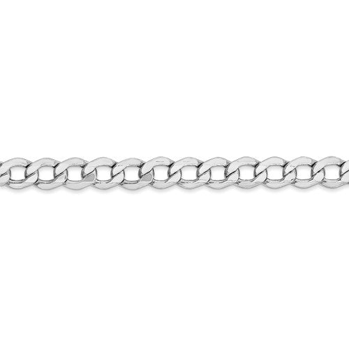 14K White Gold 5.25mm Curb Bracelet Anklet Choker Necklace Pendant Chain